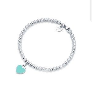 Tiffany Blue Heart Tag Bead Bracelet